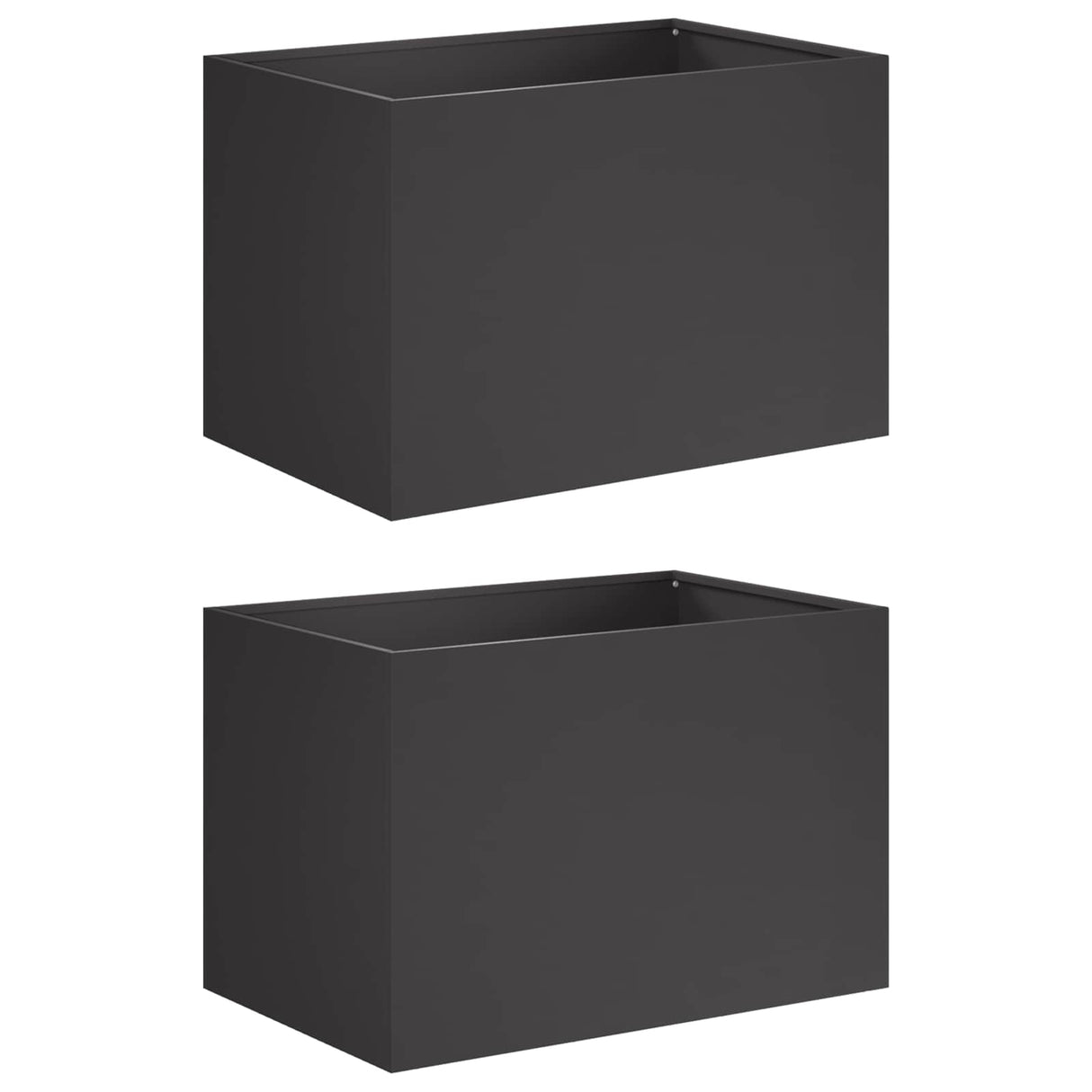 Garden Planter 2 pcs Black 60 x 40 x 40 cm Cold-rolled Steel