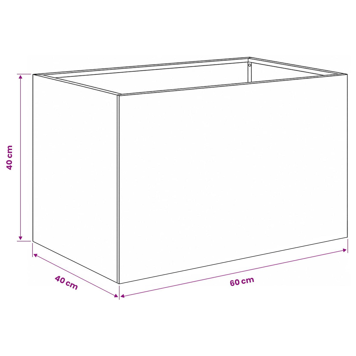 Garden Planter 2 pcs Black 60 x 40 x 40 cm Cold-rolled Steel