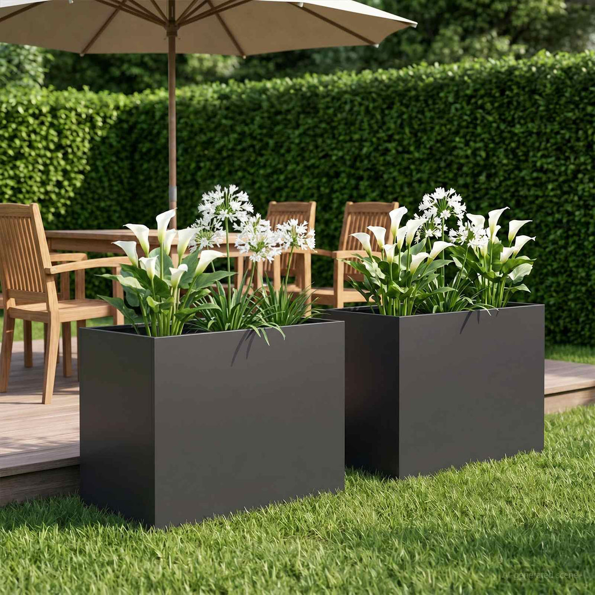 Garden Planter 2 pcs Black 60 x 40 x 50 cm Cold-rolled Steel