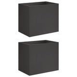 Garden Planter 2 pcs Black 60 x 40 x 50 cm Cold-rolled Steel