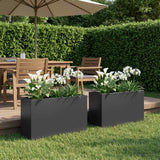 Garden Planter 2 pcs Black 80 x 40 x 50 cm Cold-rolled Steel