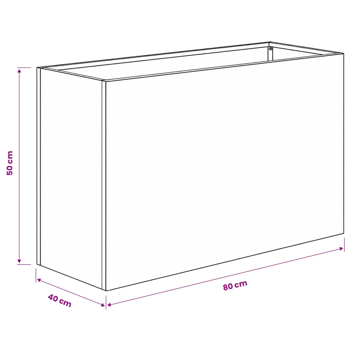 Garden Planter 2 pcs Black 80 x 40 x 50 cm Cold-rolled Steel