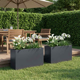 Garden Planter 2 pcs Anthracite 80 x 40 x 50 cm