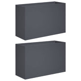 Garden Planter 2 pcs Anthracite 80 x 40 x 50 cm - Front View