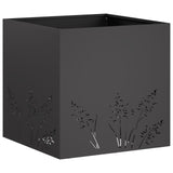 Garden Planter 2 pcs Black 50 x 50 x 49 cm Cold-rolled Steel - Top-Down View