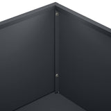 Garden Planter 2 pcs Anthracite 50 x 50 x 49 cm - Close-Up Angle