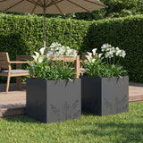 Garden Planter 2 pcs Anthracite 50 x 50 x 49 cm