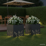 Garden Planter 2 pcs Anthracite 50 x 50 x 49 cm - Side View