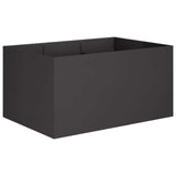 Garden Planter Black 120 x 80 x 60 cm Cold-rolled Steel - Front View