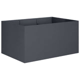 Garden Planter Anthracite 120 x 80 x 60 cm Cold-rolled Steel - Front View
