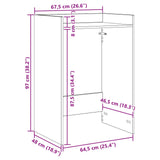 Wash Machine Cabinet White 67.5 x 48 x 97 cm Engineered wood