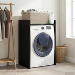Wash Machine Cabinet with Storage Black Oak 67.5 x 48 x 97 cm