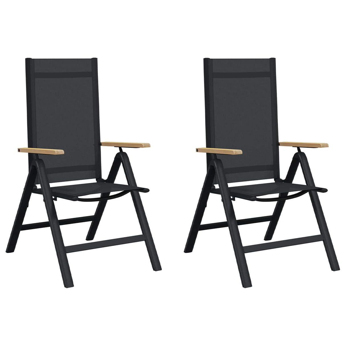 Reclining Garden Chairs 2 pcs Black 58 x 73 x 111.5 cm