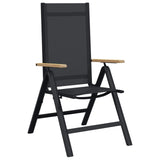 Reclining Garden Chairs 2 pcs Black 58 x 73 x 111.5 cm