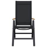 Reclining Garden Chairs 2 pcs Black 58 x 73 x 111.5 cm