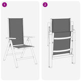 Reclining Garden Chairs 2 pcs Black 58 x 73 x 111.5 cm - Extra Image