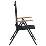Reclining Garden Chairs 2 pcs Black 58 x 73 x 111.5 cm - Rear View