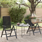 Reclining Garden Chairs 2 pcs Black Textilene