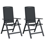 Reclining Garden Chairs 2 pcs Black Textilene