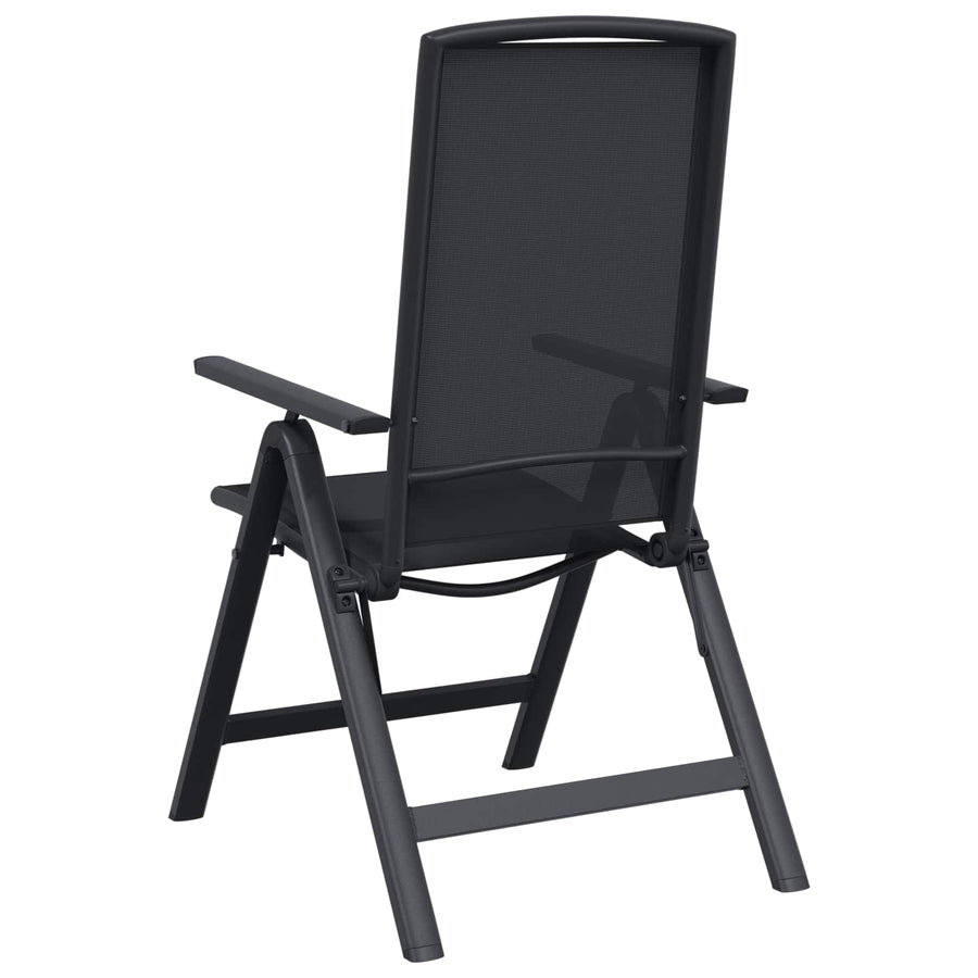 Reclining Garden Chairs 2 pcs Black Textilene