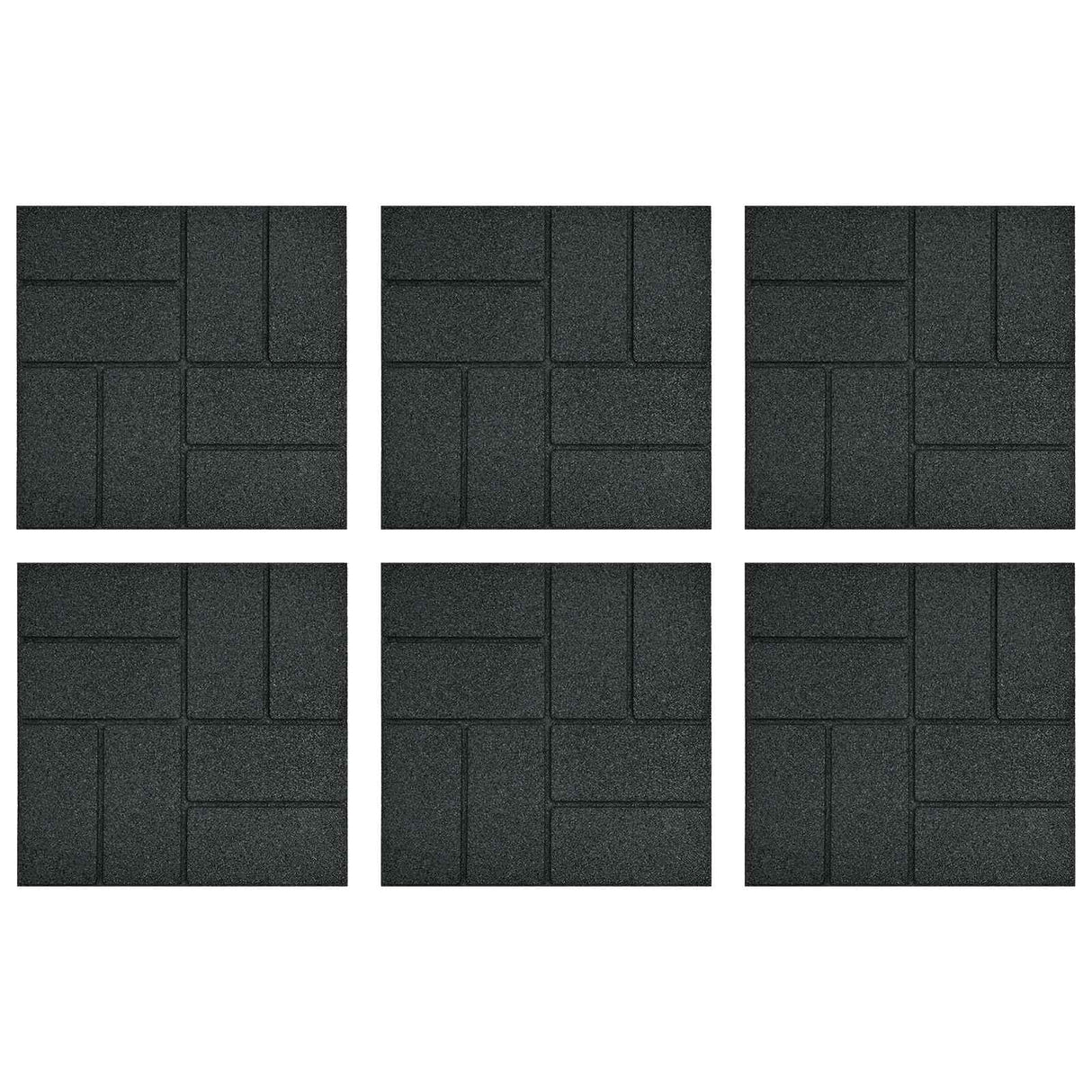 Stepping Stone 6 pcs Black 40.5 x 40.5 x 2 cm Rubber