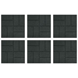 Stepping Stone 6 pcs Black 40.5 x 40.5 x 2 cm Rubber