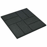 Stepping Stone 6 pcs Black 40.5 x 40.5 x 2 cm Rubber - Top-Down View