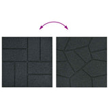 Stepping Stone 6 pcs Black 40.5 x 40.5 x 2 cm Rubber