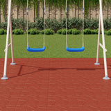 Stepping Stone 6 pcs Red 40.5 x 40.5 x 2 cm Rubber - Side View