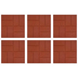 Stepping Stone 6 pcs Red 40.5 x 40.5 x 2 cm Rubber
