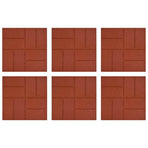 Stepping Stone 6 pcs Red 40.5 x 40.5 x 2 cm Rubber