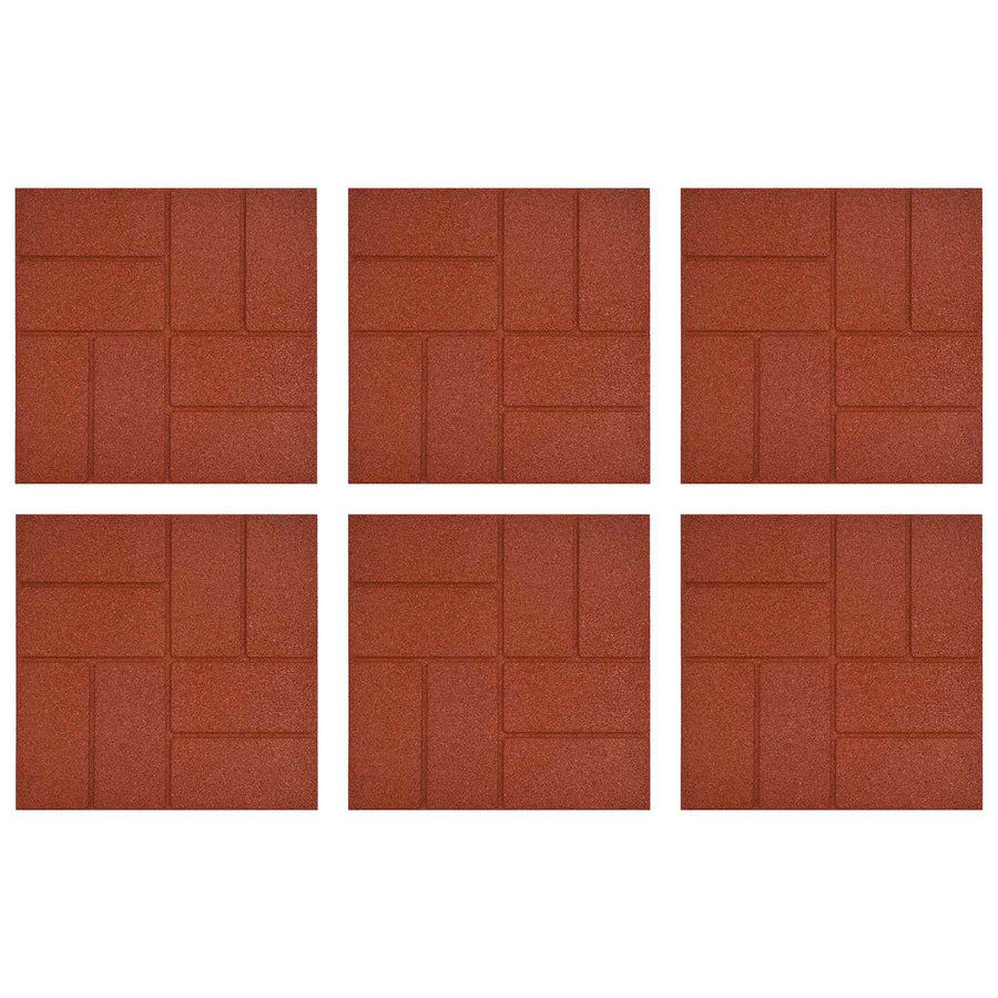 Stepping Stone 6 pcs Red 40.5 x 40.5 x 2 cm Rubber