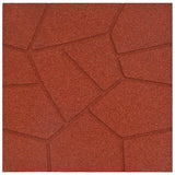 Stepping Stone 6 pcs Red 40.5 x 40.5 x 2 cm Rubber - 45-Degree Angle