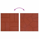 Stepping Stone 6 pcs Red 40.5 x 40.5 x 2 cm Rubber - Low Angle