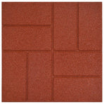 Stepping Stone 6 pcs Red 40.5 x 40.5 x 2 cm Rubber