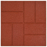 Stepping Stone 6 pcs Red 40.5 x 40.5 x 2 cm Rubber - Rear View