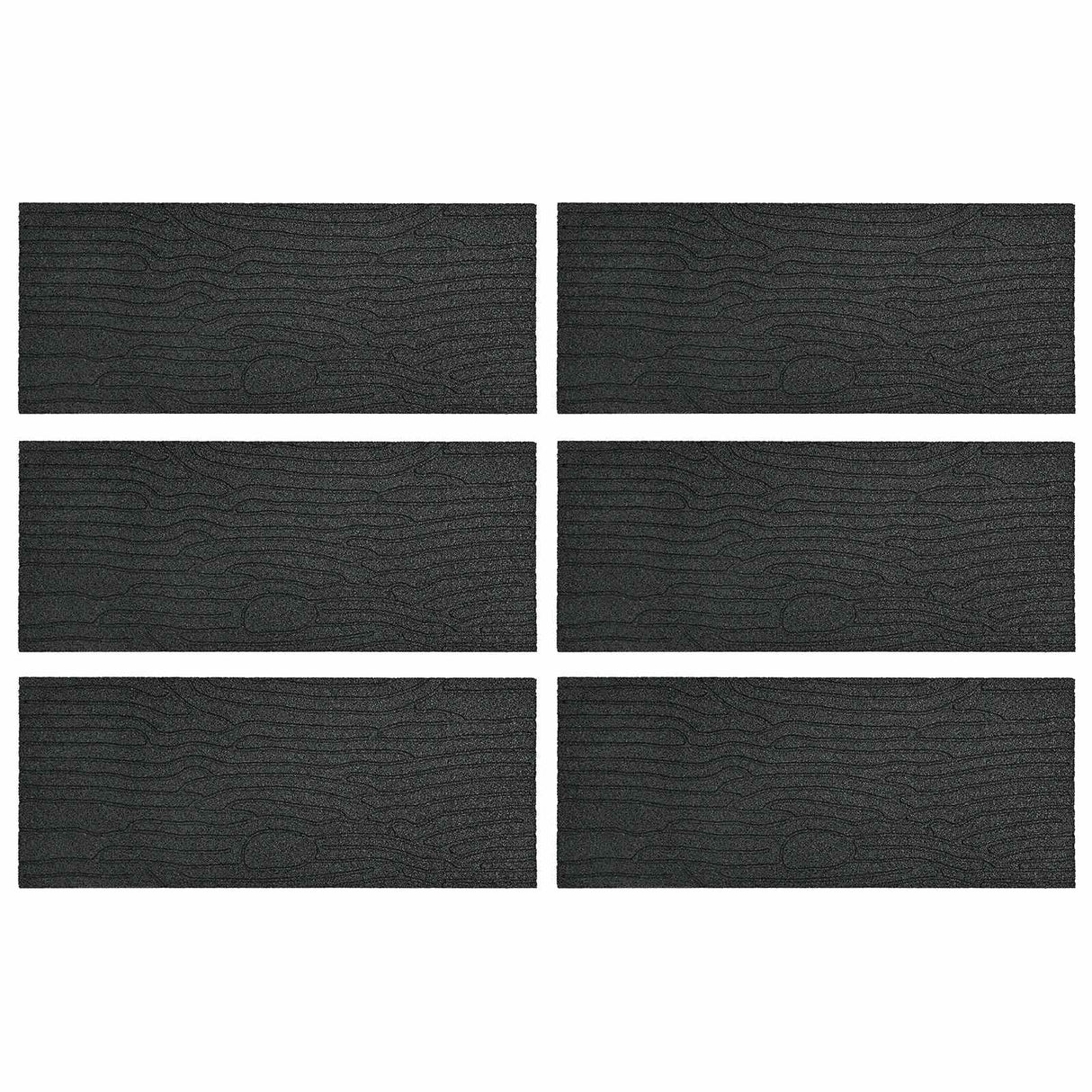 Stepping Stone 6 pcs Black 60.5 x 25 x 2 cm Rubber