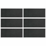 Stepping Stone 6 pcs Black 60.5 x 25 x 2 cm Rubber
