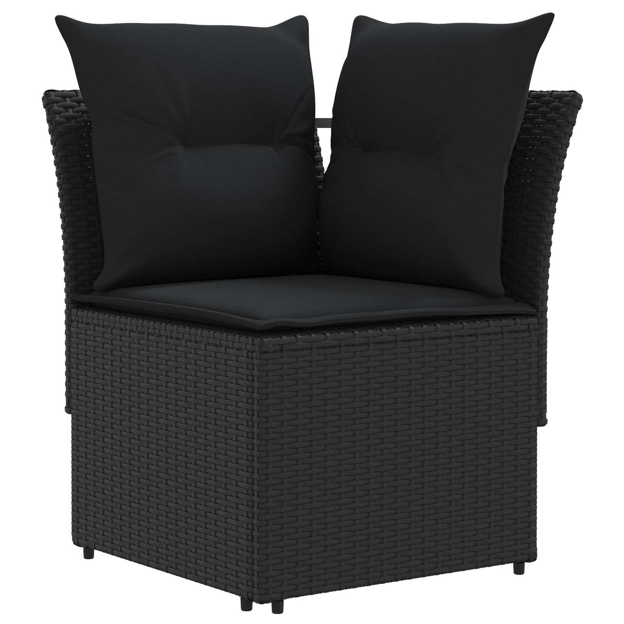 Furniture Sets with Pillow 4 pcs Black PE Rattan