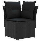 Furniture Sets with Pillow 4 pcs Black PE Rattan