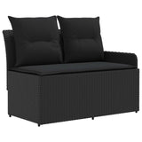 Furniture Sets with Pillow 4 pcs Black PE Rattan