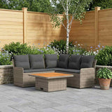 Furniture Sets with Pillow 4 pcs Grey and Dark Grey PE Rattan
