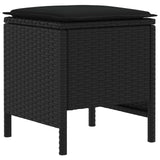 Furniture Sets with Pillow 6 pcs Black PE Rattan - Close-Up Angle