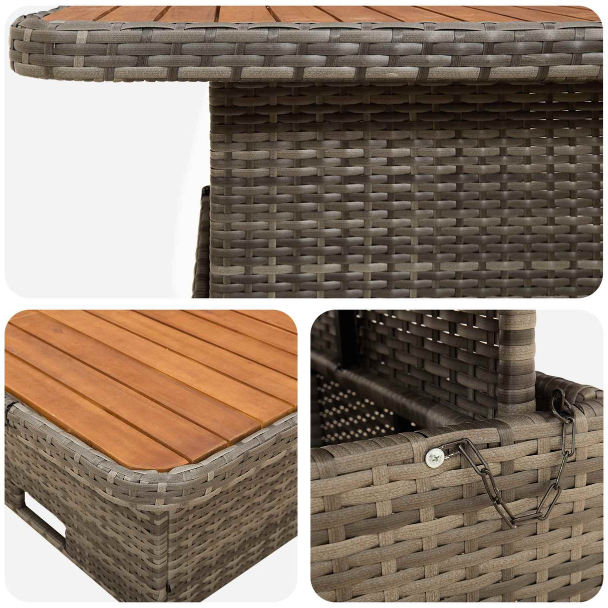 Furniture Sets with Pillow 6 pcs Grey and Dark Grey PE Rattan