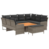 Furniture Sets with Pillow 7 pcs Grey and Dark Grey PE Rattan