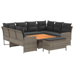Furniture Sets 7 pcs Grey and Dark Grey PE Rattan