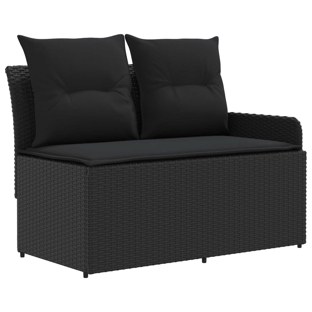 Furniture Sets with Pillow 8 pcs Black PE Rattan