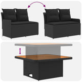Furniture Sets with Pillow 8 pcs Black PE Rattan - Extra Image