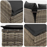 Furniture Sets with Pillow 8 pcs Grey and Dark Grey PE Rattan