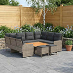 Furniture Sets 8 pcs Grey and Dark Grey PE Rattan